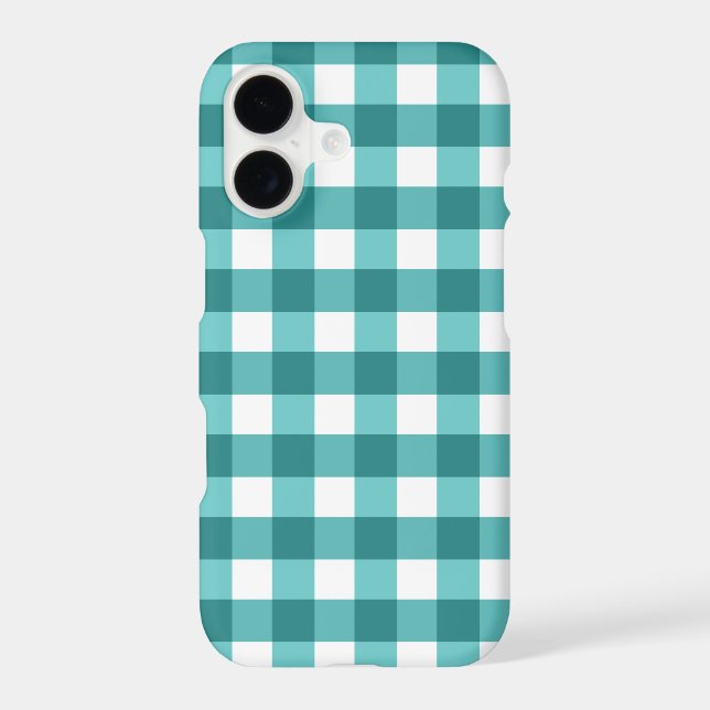 Teal gingham Case-Mate iPhone case (Back)