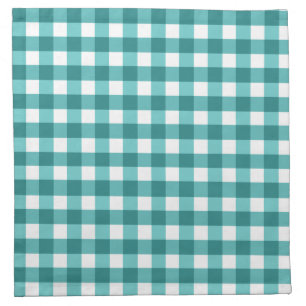 Teal gingham cloth napkin