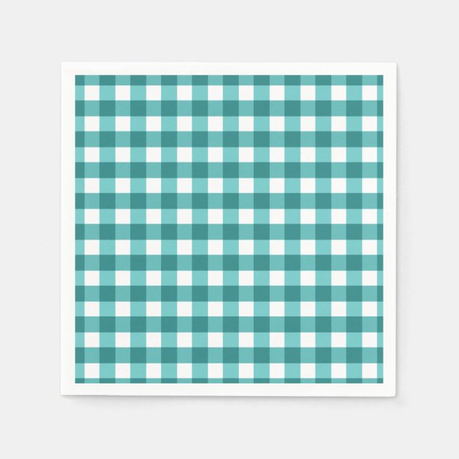 Teal gingham napkins (Front)