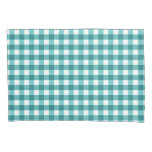 Teal Gingham Pillow Case at Zazzle