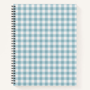 Teal Gingham Stripe Plaid Notebook