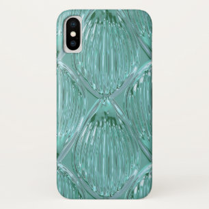 Teal glass look abstract art pattern  iPhone x case