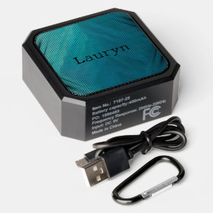 Teal glass texture bluetooth speaker