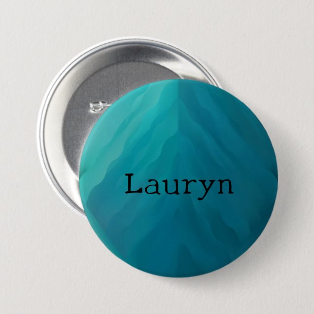 Teal glass texture button (Front & Back)