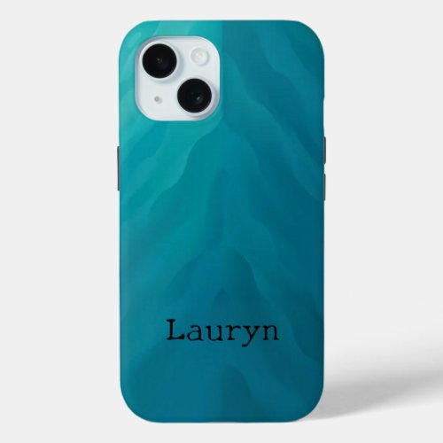 Teal glass texture iPhone 15 case