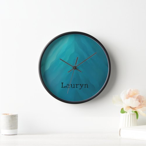 Teal glass texture clock