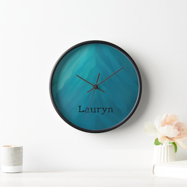 Teal glass texture clock (Home)