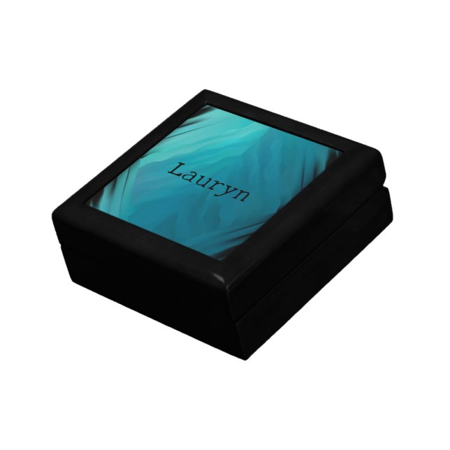 Teal glass texture gift box (Side)