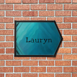 Teal glass texture pennant