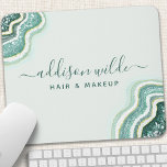 Teal Glitter Agate Geode Luxe Chic Mouse Pad<br><div class="desc">Teal Glitter Agate Geode Luxe Chic Mouse Pad. Perfect for makeup artists,  hair stylists,  cosmetologists,  and more!</div>