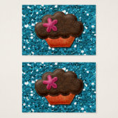 Teal Glitter and Cupcake (Front & Back)