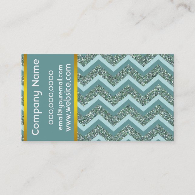 Teal Glitter Business Card (Front)