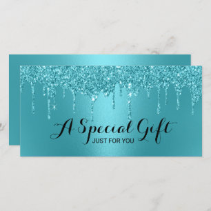 Teal Glitter Drips Salon & Spa Gift Certificates