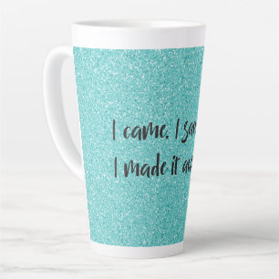 Teal Glitter I Made It Awkward Latte Mug