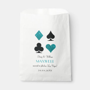 Teal Glitter Las Vegas Wedding Favor Bag