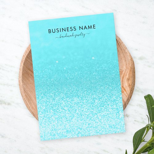 Teal Glitter Lights Earring Jewelry Display Business Card