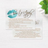 Teal Glitter Lips 2 - How to Apply Business Card