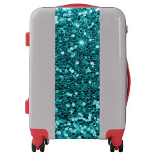 Teal Glitter Luggage