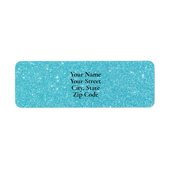 Teal Glitter Name  Label (Front)