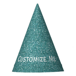Teal Glitter Party Hat