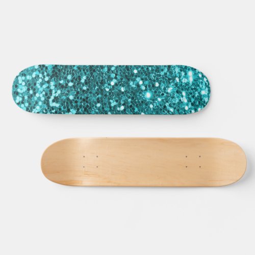 Teal Glitter Skateboard