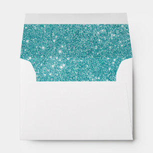 Teal Glitter Sparkles Envelope