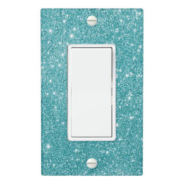 Teal Glitter Sparkles Light Switch Cover | Zazzle