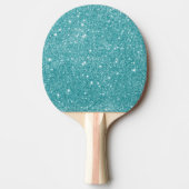 Teal Glitter Sparkles Ping-Pong Paddle (Front)