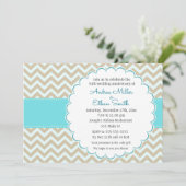 Teal Gold 50th Wedding Anniversary Invitation (Standing Front)