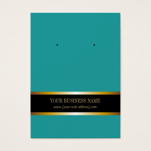 Teal Gold Black Custom Earring Card