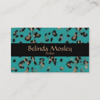 Teal Gold Black Print  Business Card