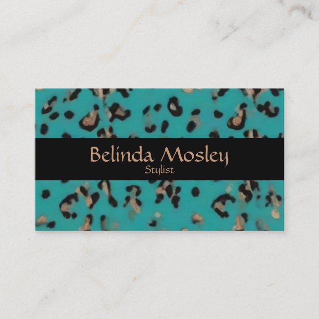 Teal Gold Black Print  Business Card (Front)