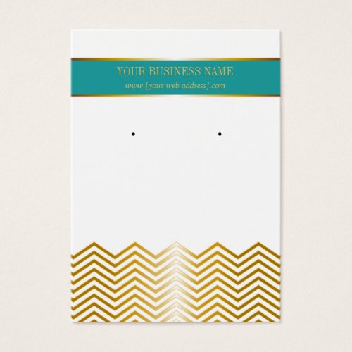 Teal Gold Chevron Custom Earring Card