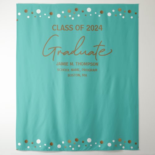 Teal Gold Class of 2024 backdrop graduation