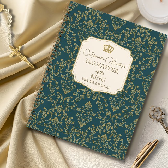 Teal Gold Damask Daughter of the King Notebook (Creator Uploaded)