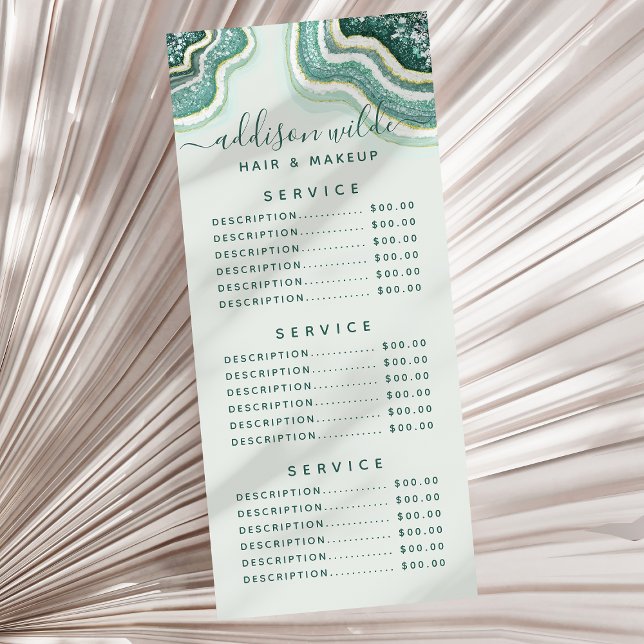 Teal Gold Glitter Agate Geode Rack Card (Creator Uploaded)