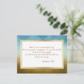 Teal Gold Glitter Christian Bible Verse Postcard | Zazzle