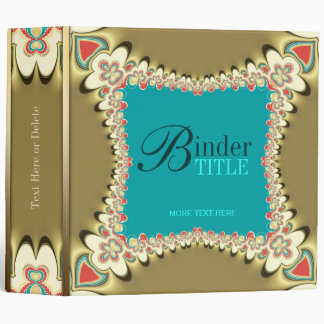 Teal + Gold Groovy Bohemian Lace Album 2" Binder