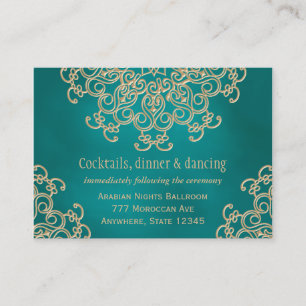 Teal Gold Indian Inspired Reception Enclosure Card