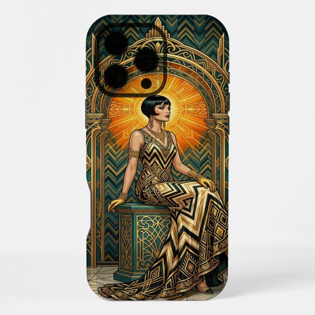 Teal & Gold iPhone 16 Pro Max Case | Elegant Egypt (Back)