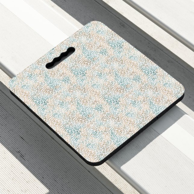 Teal Gold Leopard Print Seat Cushion (In Situ)