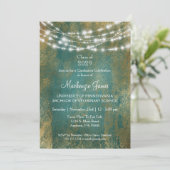 Teal Gold Lights Graduation Party Invitation (Standing Front)