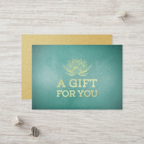 Teal  Gold Lotus YOGA Instructor Gift Certificate