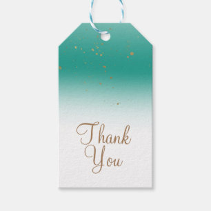 Teal & Gold Modern Glam BRIDAL SHOWER Elegant Gift Tags