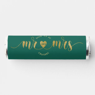 Teal Gold Mr and Mrs Wedding Shower Breath Savers® Mints