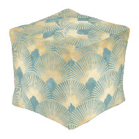 Teal gold pattern,fan feather pattern,Art Deco chi