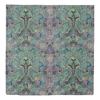 Teal Gold Purple Black Mandala Duvet Cover by BecometheChange at Zazzle
