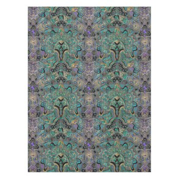 Teal Gold Purple Black Mandala Tablecloth by BecometheChange at Zazzle
