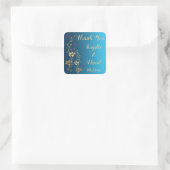 Teal, Gold, Purple Floral, Butterfly Favor Sticker (Bag)