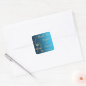 Teal, Gold, Purple Floral, Butterfly Favor Sticker (Envelope)